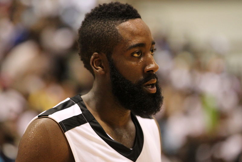 James Harden playing in the Drew League in 2011 (photo by GAMEFACE PHOTOS)