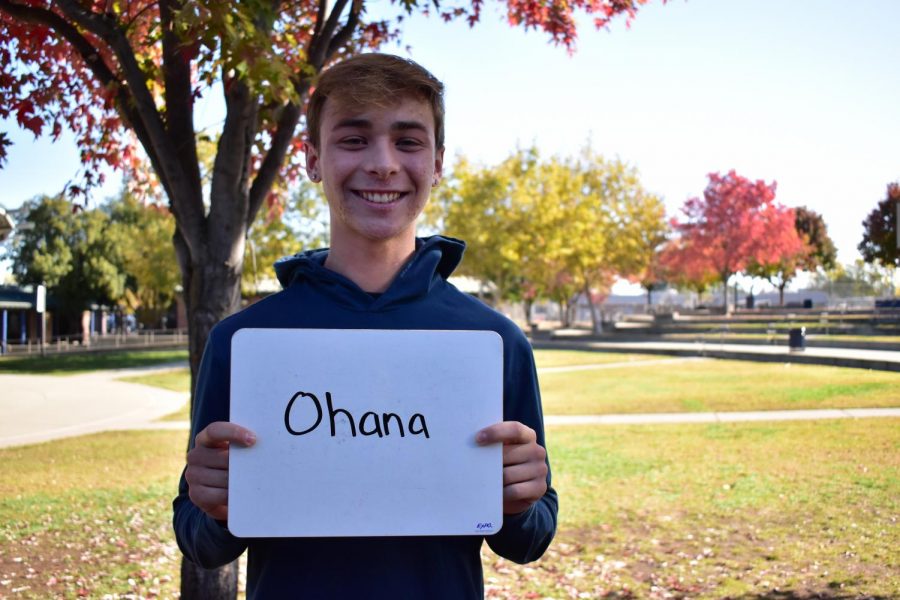 Many students around campus were asked to define family in one word. For senior Dominic Valentine, he defines family as ohana.