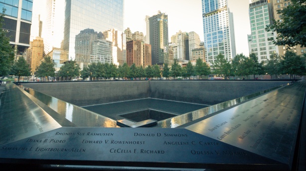 The National 9/11 Memorial stands where the North and South Tower of the World Trade Center stood before the terrorist attacks on September 11, 2001. It displays the names of all 2,977 people killed at the World Trade Center site, the Pentagon, and near Shanksville, Pennsylvania, as well as the six victims in the World Trade Bombing that occurred on February 26, 1993.