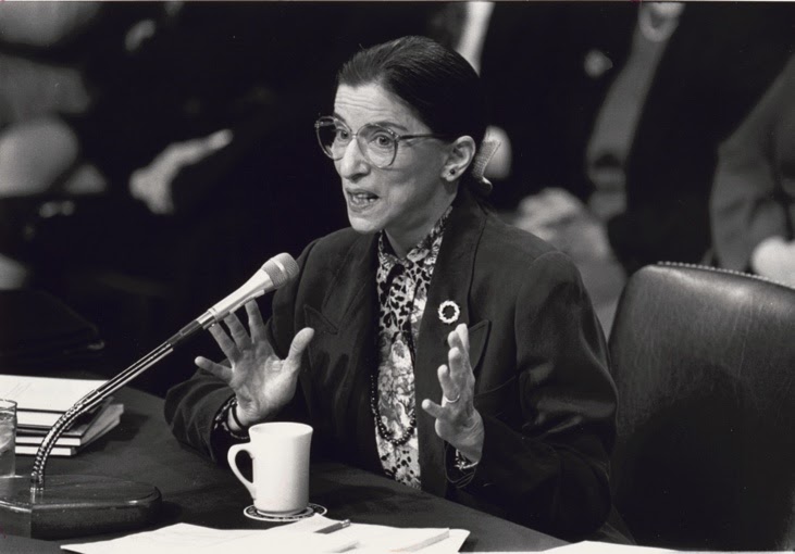 Ruth B. Ginsburg speaking at Senate Confirmation hearing for her appointment to the Supreme Court.