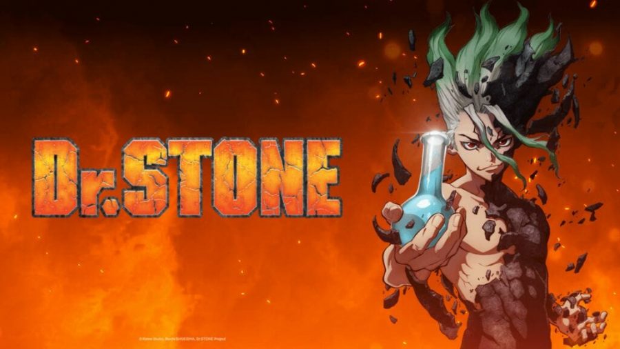 A poster to promote the famous anime Dr. Stone.