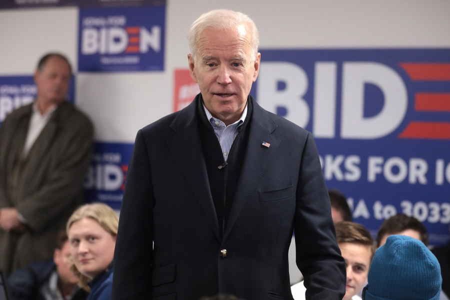 Former Vice President Joe Biden speaking with supporters in Des Moines, Iowa on January 13, 2020.