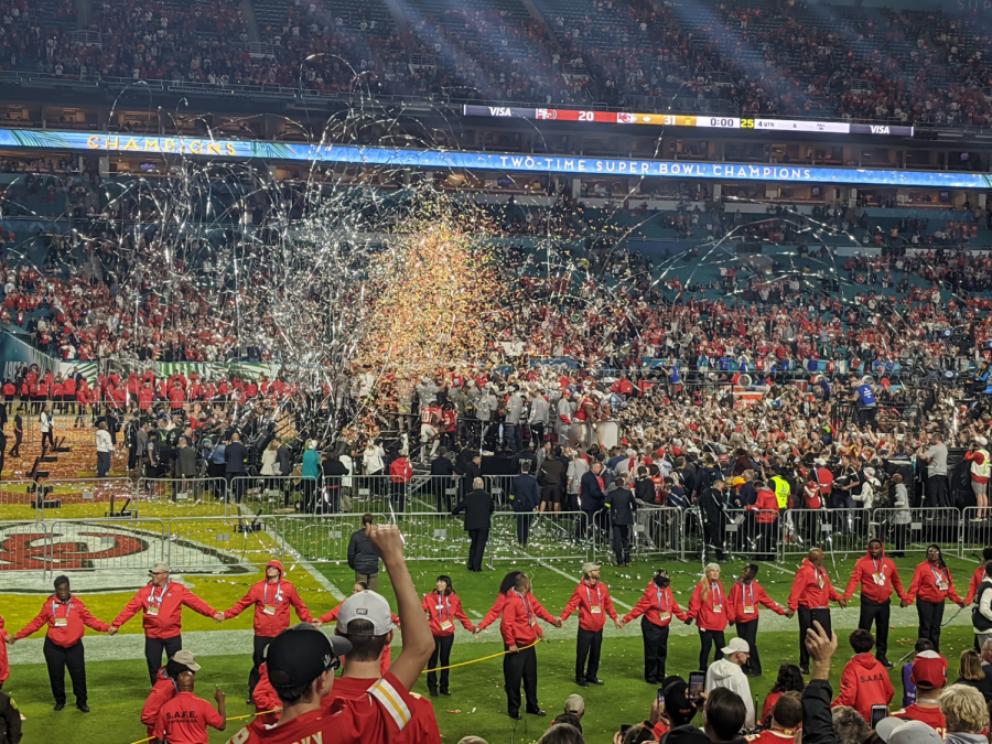 After winning Super Bowl LIV, the Kansas City Chiefs celebrate.