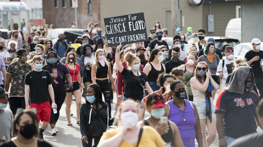 A protest against police brutality on May 26, 2020 after the death of George Floyd.