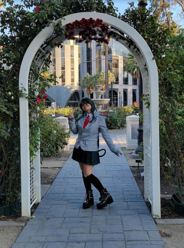 “I went to have fun and experience it for the first time,” junior Morgan Lagge said. “Ive been to conventions before, but never one where I could cosplay and enjoy myself.” 

Here they are pictured as Tsuyu Asui from “My Hero Academia.”