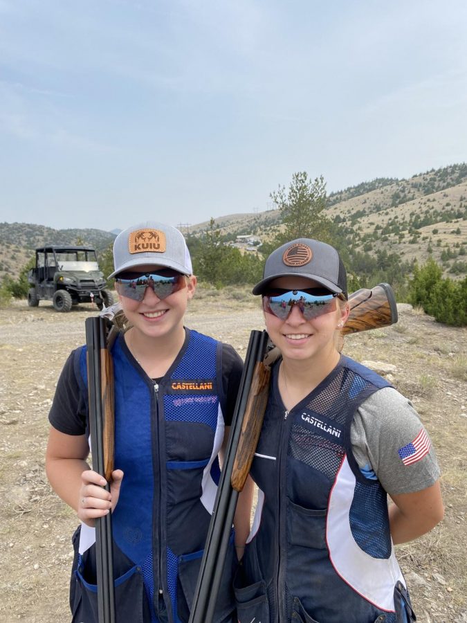 Emily Sjoberg (left) and Sarah Sjoberg (right) in Montana during the Western Regional shoot in April.