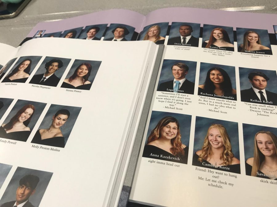 The 2020 Oakmont yearbook (on top) and the Oakmont 2019 yearbook (on bottom)
