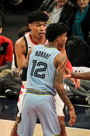 Ja Morant (12) in a game against the Washington Wizards. 