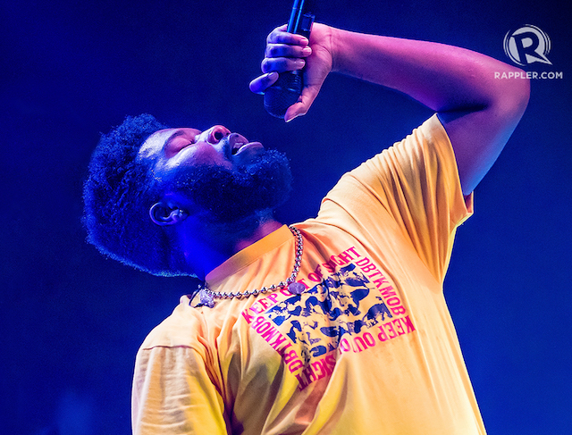 Khalid pictured performing on his “American Teen” tour for fans in the Philippines. 