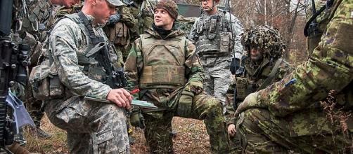 NATO allies train together.