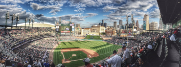 Wide-angle view of Comerica Park