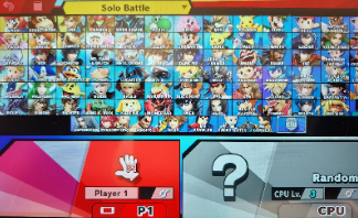 Character select screen featured in Super Smash Bros. Ultimate.