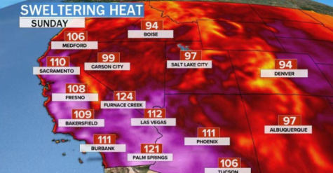Map of the excruciating heat wave in California.
