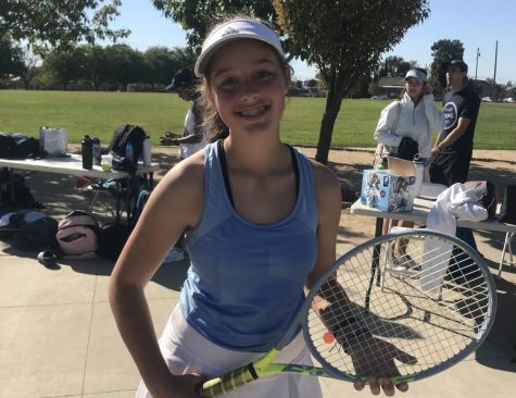 Sydney Hansen after the hard work required for competing in a tennis tournament 