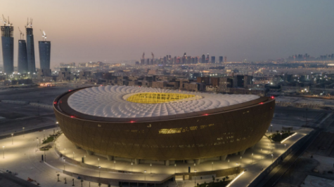 Aerial view of Lusail Stadium in Doha, Qatar, where the final will be played.