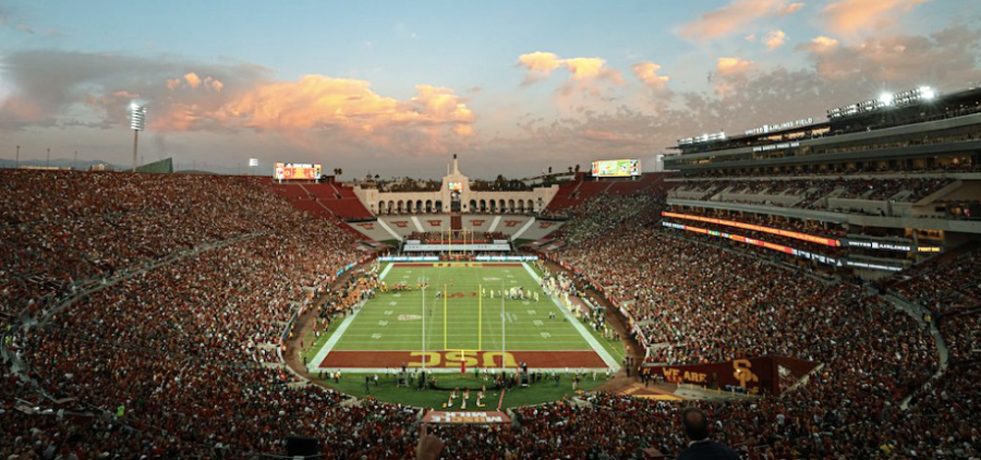 The LA Coliseum where the game USC-Notre Dame game was played this past weekend.