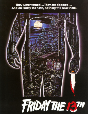 Movie poster from the 1980 movie “Friday the 13th.”