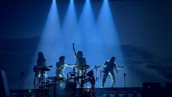 Oaklands first sight of Greta Van Fleet when the curtain dropped.