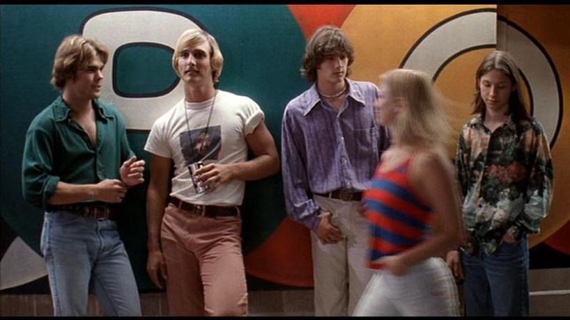 A small portion of the “Dazed and Confused” ensemble leaning against the Emporium pool hall.
