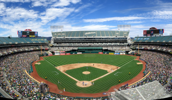 The Oakland Athletics stadium, the Oakland Coliseum.

PC: Flickr
