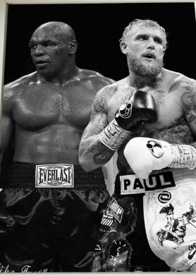 One of the many posters made of Mike Tyson (left) and Jake Paul (right) to promote the fight. PC: Printerval
