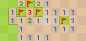 A screenshot of the Google version of Minesweeper.
