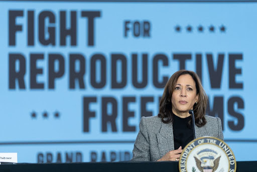 Vice President Kamala Harris speaks during the Fight for Reproductive Freedoms tour. PC: The White House
