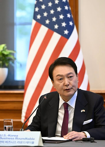 A picture of President Yoon in the U.S.-Korea Business Roundtable. PC: Flickr
