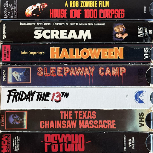 Slasher film VHS tapes from the r/VHS subreddit. PC: @whatislife4 
