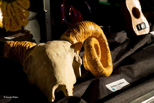 Jordan Lambert's sculptural piece of a ram’s skull, which won “Best in Show” for the sculptural art category. PC: Gavin White 
