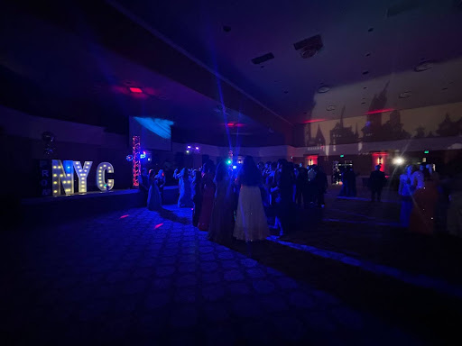 Dance floor on prom night.

