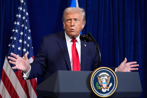 Trump explaining his recent plans regarding the Venezuela oil deal. PC: The UPSC Time
