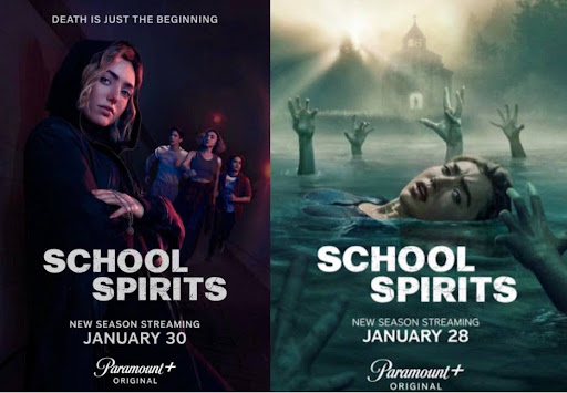 Seasons 2 and 3 official posters and release dates of “School Spirits”. PC: Paramount +
